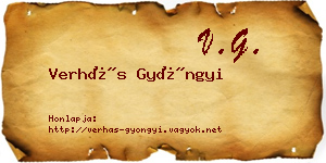 Verhás Gyöngyi névjegykártya